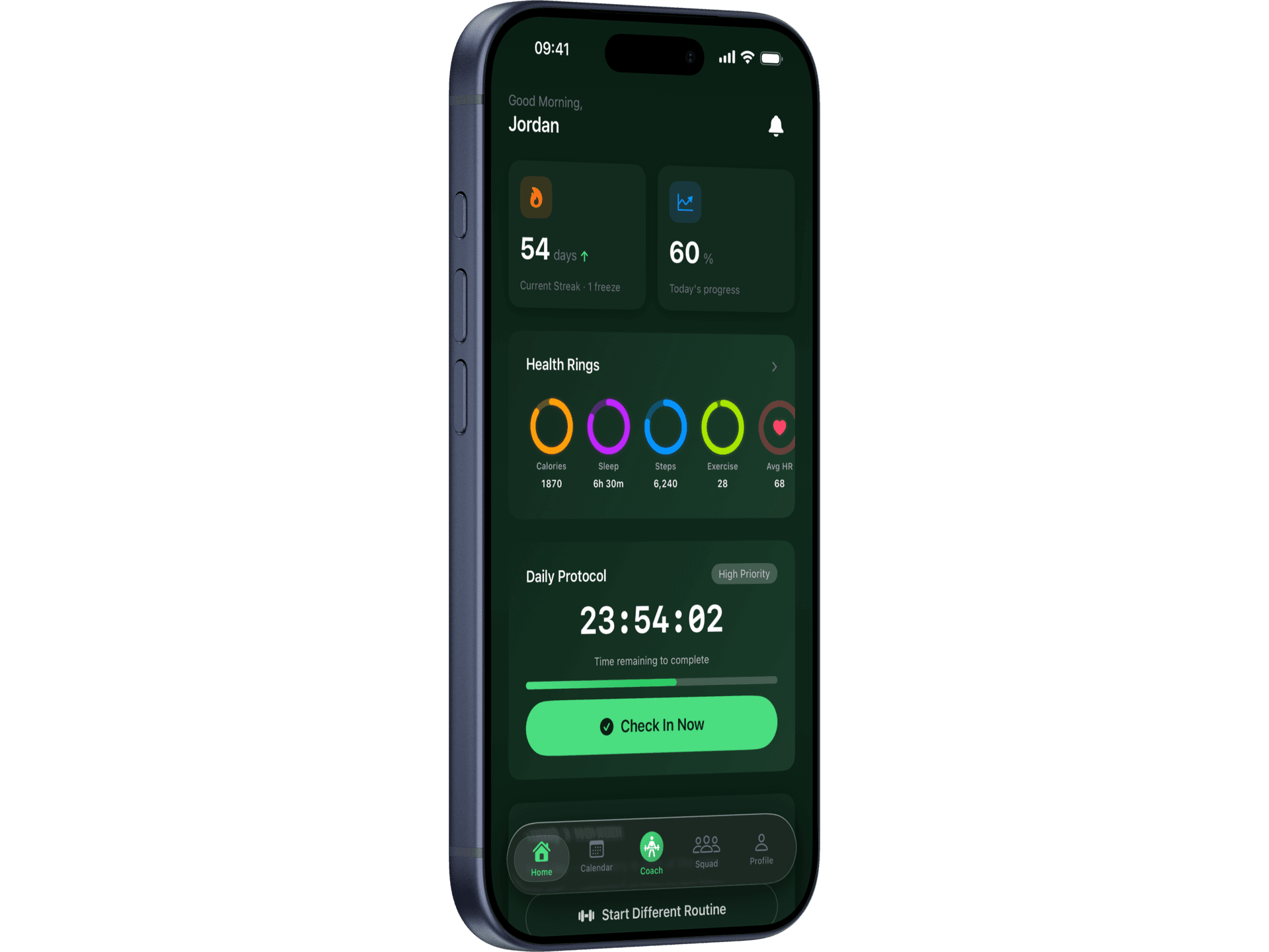 Wearables app screen